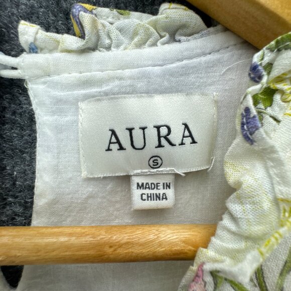 Aura Dress‎ Womens Small Linen Blend Tiered Ruffle Cottagecore Floral Boho Flowy - Picture 9 of 14